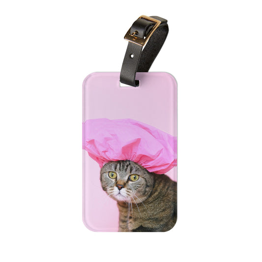 Quirky Cat Luggage Tag | Travel Accessory, Fun Gift, Pet Lover's Item, Unique Baggage Tag, Personalized Travel Essentials