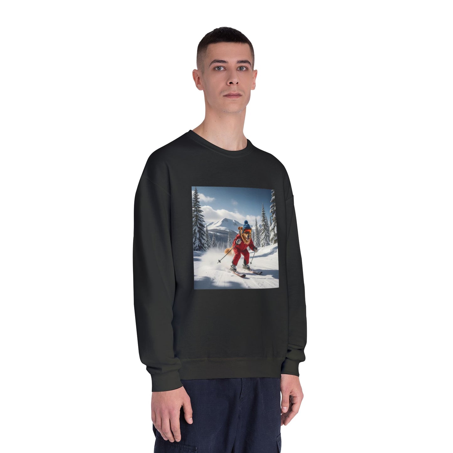 Skiing Dog Graphic Unisex NuBlend Crewneck Sweatshirt