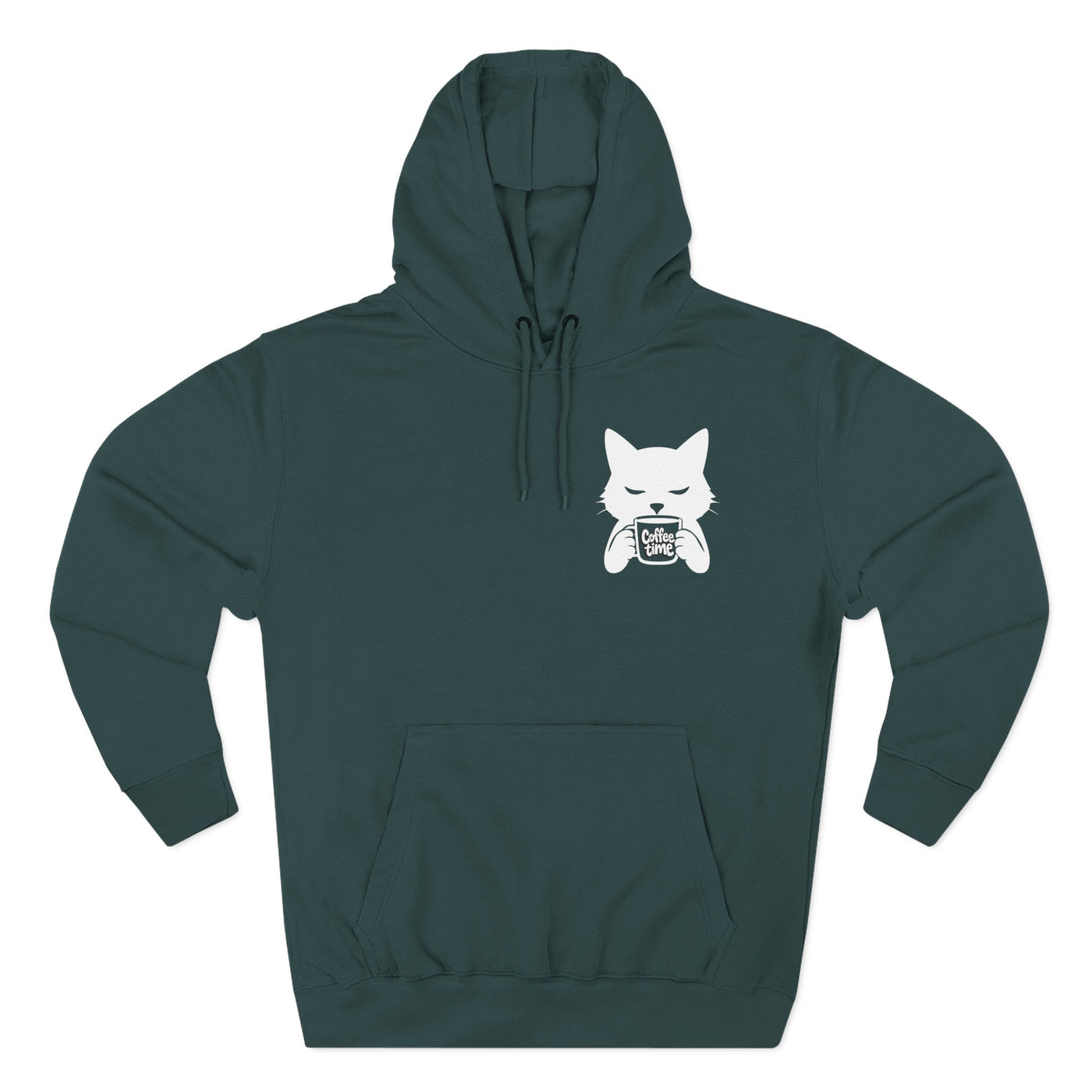 Cat Coffee Time Graphic Unisex Fleece Hoodie