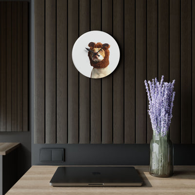 Funny Dog Lion Hat Wall Clock