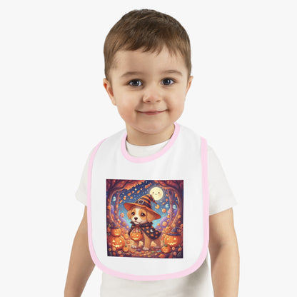 Halloween Puppy Baby Bib | Cute Baby Bib for Feeding | Fall Gift, Baby Shower Present, Toddler, Infant Accessories