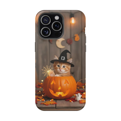 Halloween cute kitten photo style 2 Magnetic Phone Case, Cat Lover Gift, Impact-Resistant iPhone Case, Funny Pet Accessory, Unique Animal Design