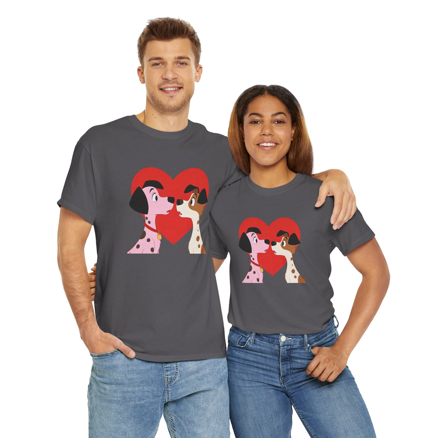 Dogs in Love Unisex Tee - Cute Dog T-Shirt for Pet Lovers, Dog Owners, Sports Enthusiasts, Gifts for Animal Lovers, Casual Everyday Wear