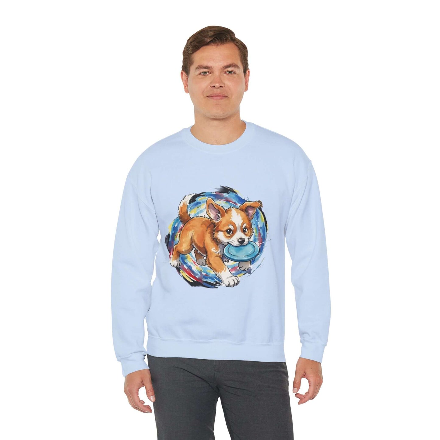 Watercolor Dog painting Unisex Crewneck Sweatshirt style 4