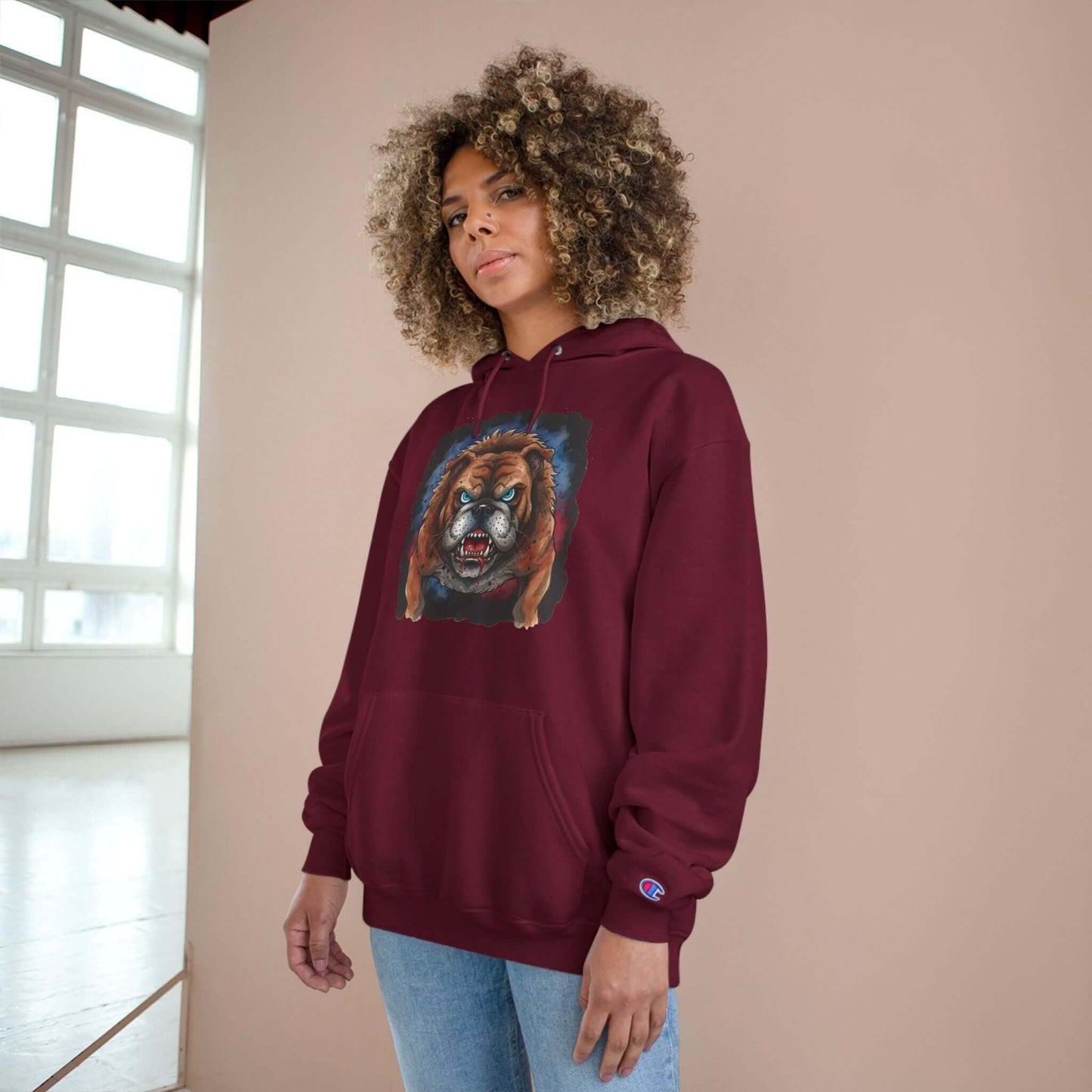 Angry Dog Men and Women Champion Hoodie style 4