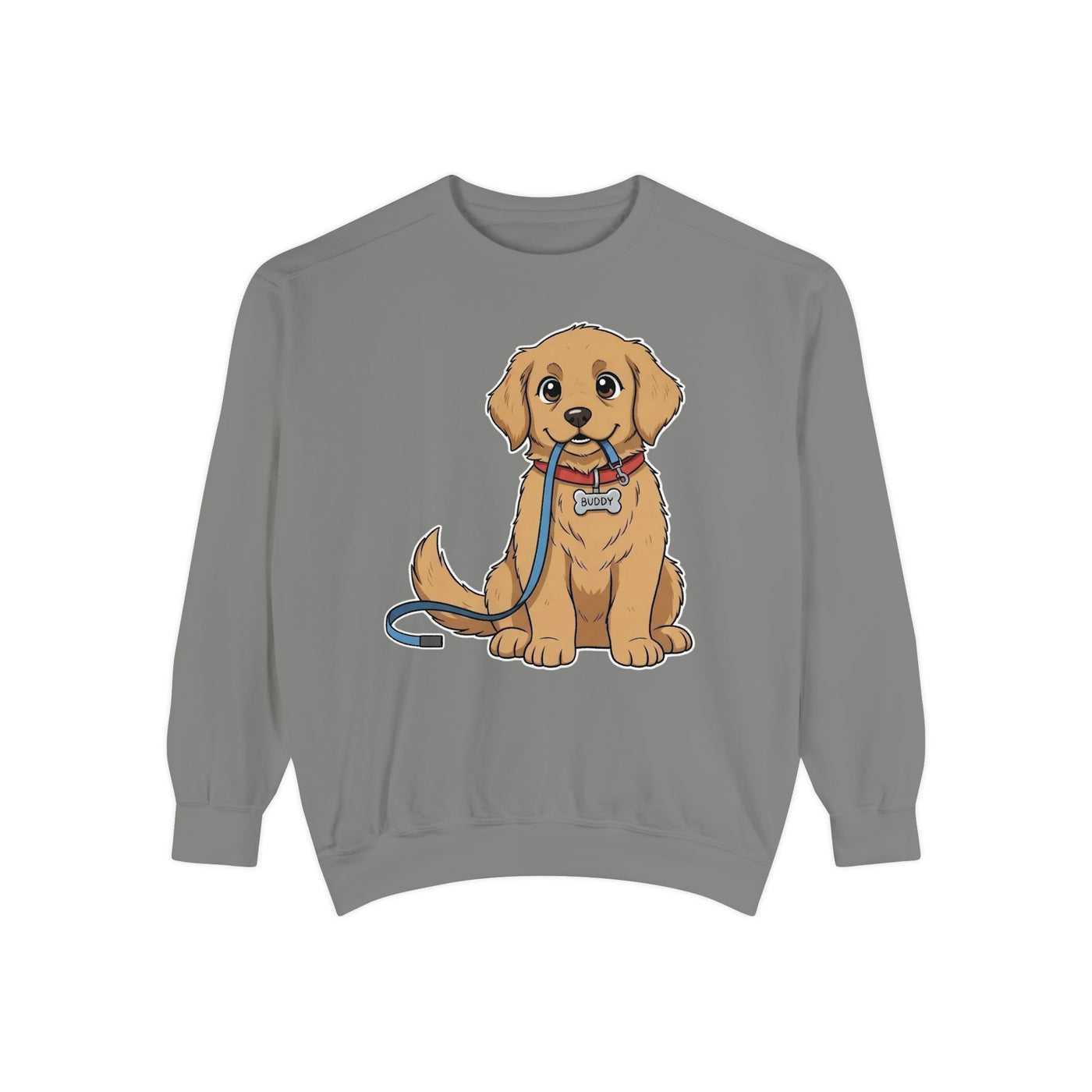 Cute Dog Walk Time style 2 Cozy Graphic Unisex Crewneck Sweatshirt