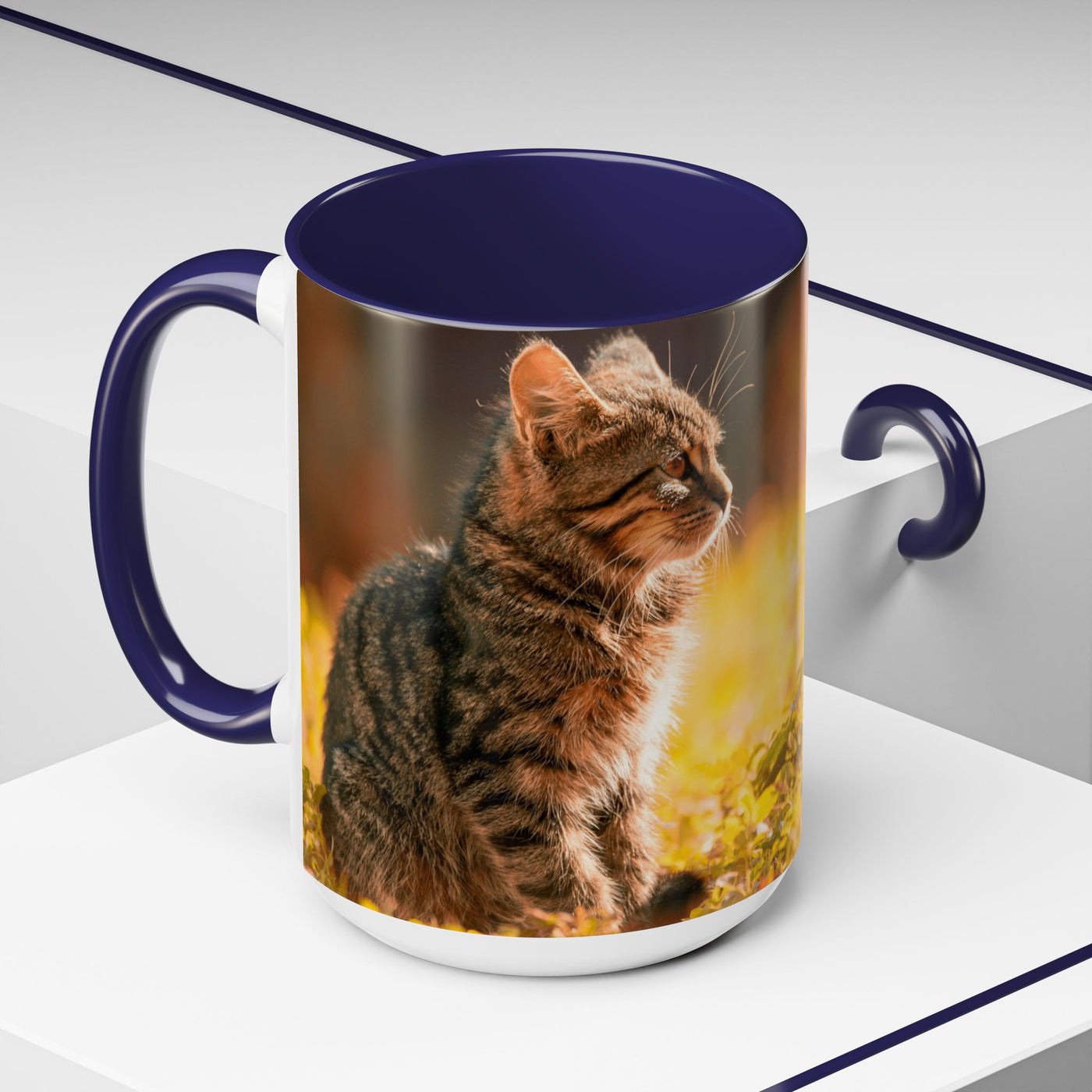 Golden Autumn Cat Coffee Mug - Cute Cat Mug, Nature Lover Gift, Cozy Kitchen Decor, Fall Drinkware, Cat Lover Gift