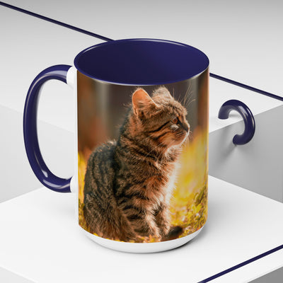 Golden Autumn Cat Coffee Mug - Cute Cat Mug, Nature Lover Gift, Cozy Kitchen Decor, Fall Drinkware, Cat Lover Gift
