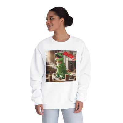 Tyrannosaurus Cat at home Unisex NuBlend® Crewneck Sweatshirt