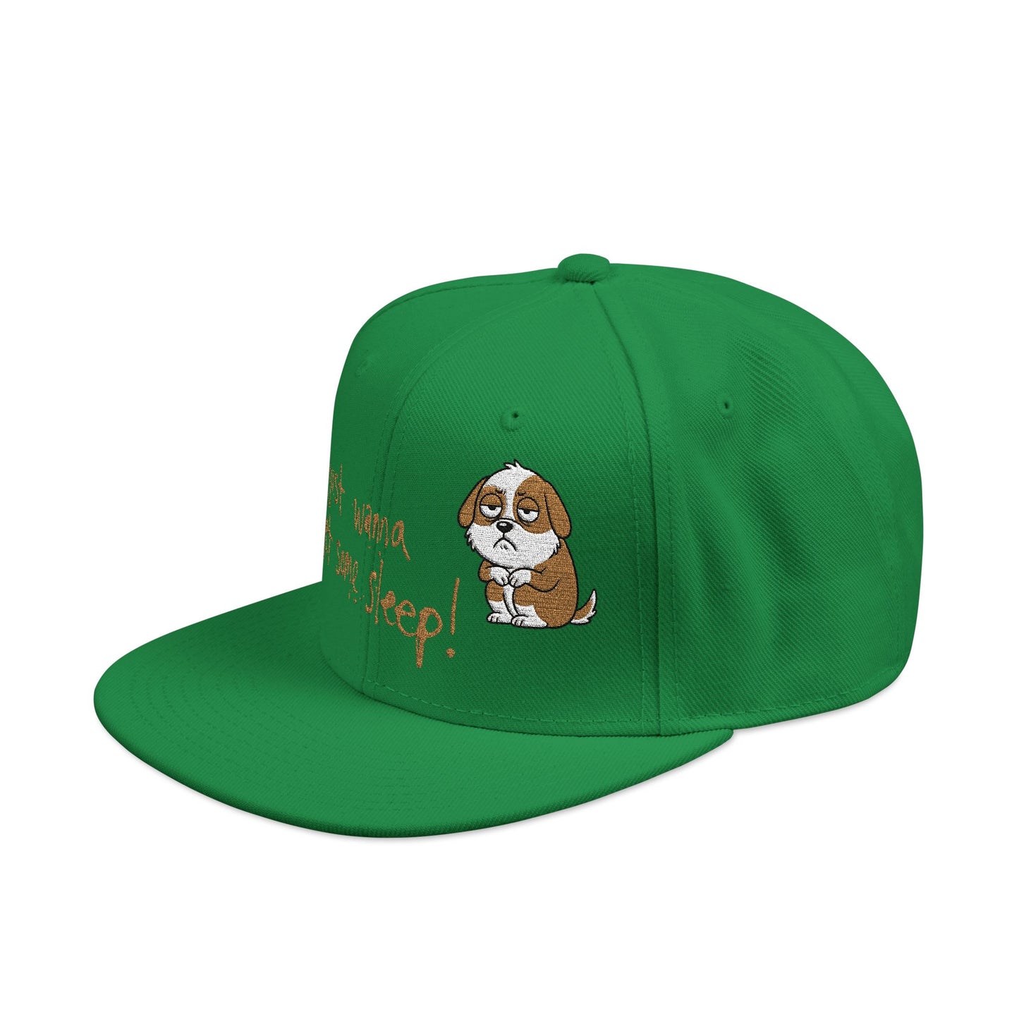 I just wanna get some sleep Embroidered Cute Puppy Snapback Hat