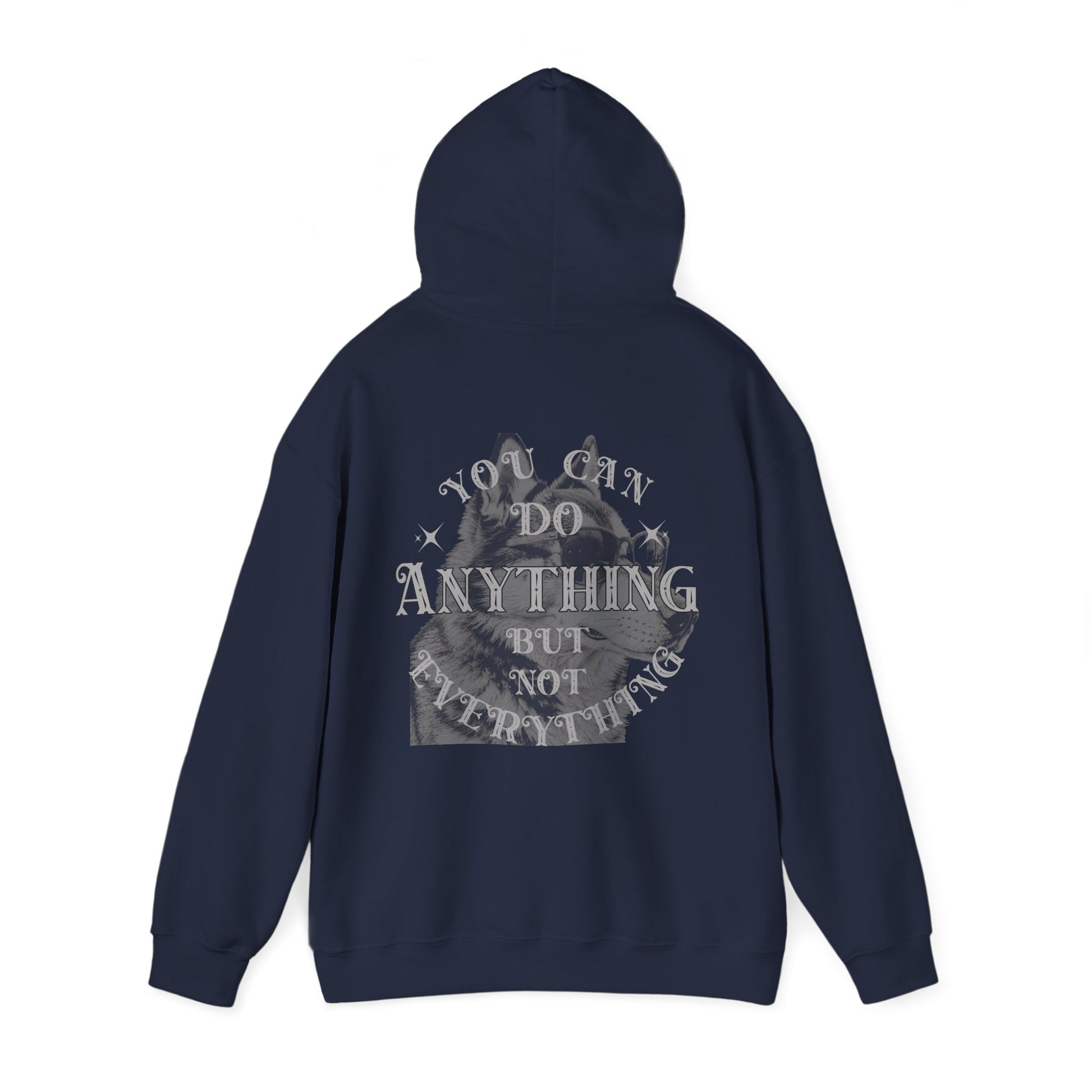 Dog Lover plus Slogan on Back Unisex Pullover Hoodie showing thoughtful graphic and quote on back.