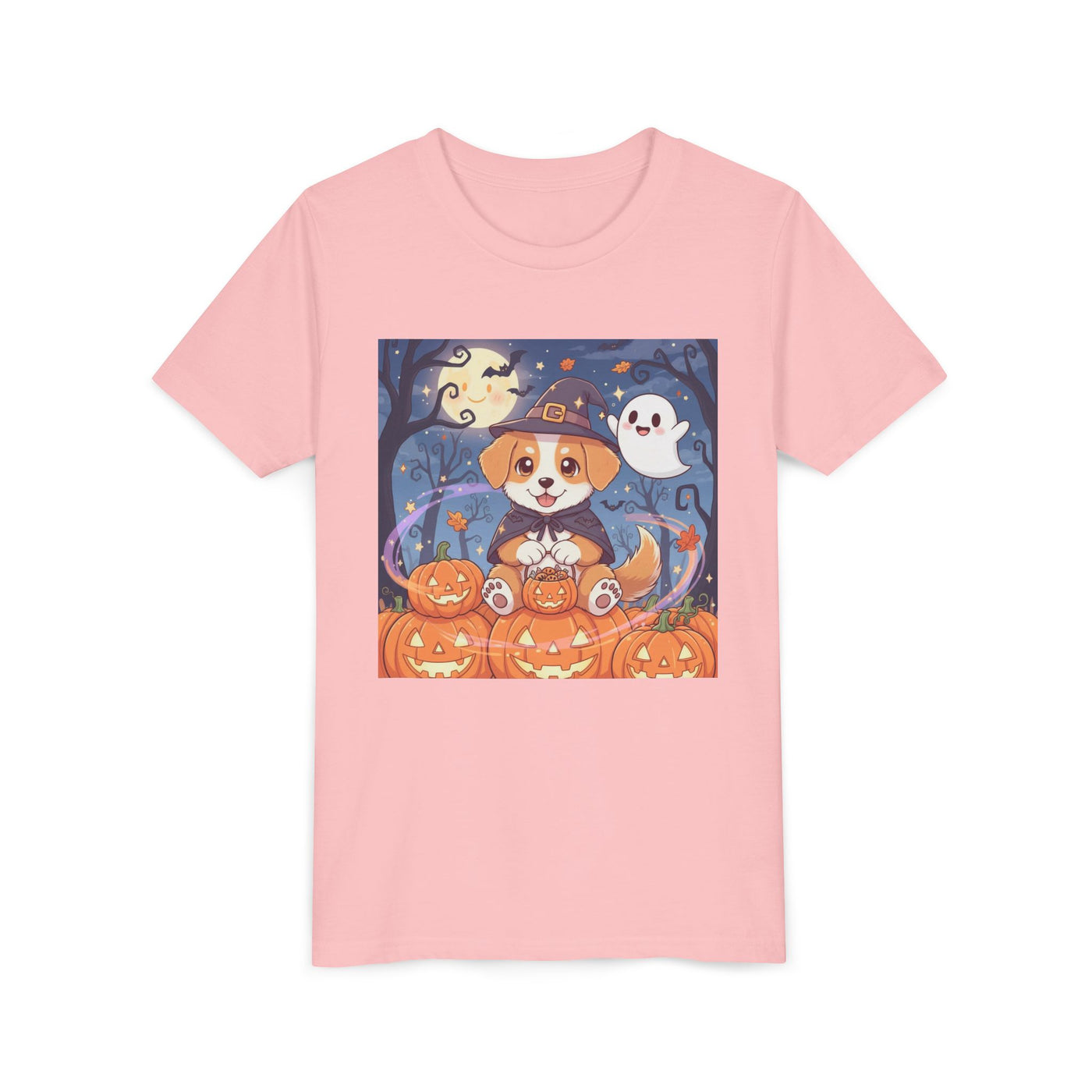 Halloween cute puppy anime style 3 Youth Tee, Short Sleeve T-Shirt, Kids Halloween Apparel, Cute Dog Tee, Fall Outfit for Children