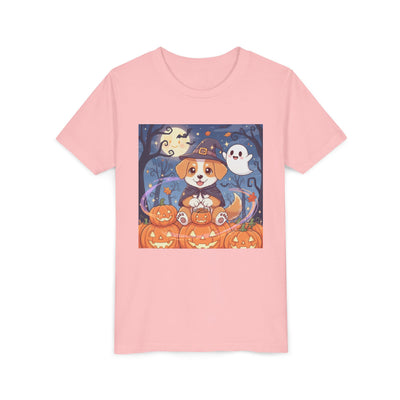 Halloween cute puppy anime style 3 Youth Tee, Short Sleeve T-Shirt, Kids Halloween Apparel, Cute Dog Tee, Fall Outfit for Children
