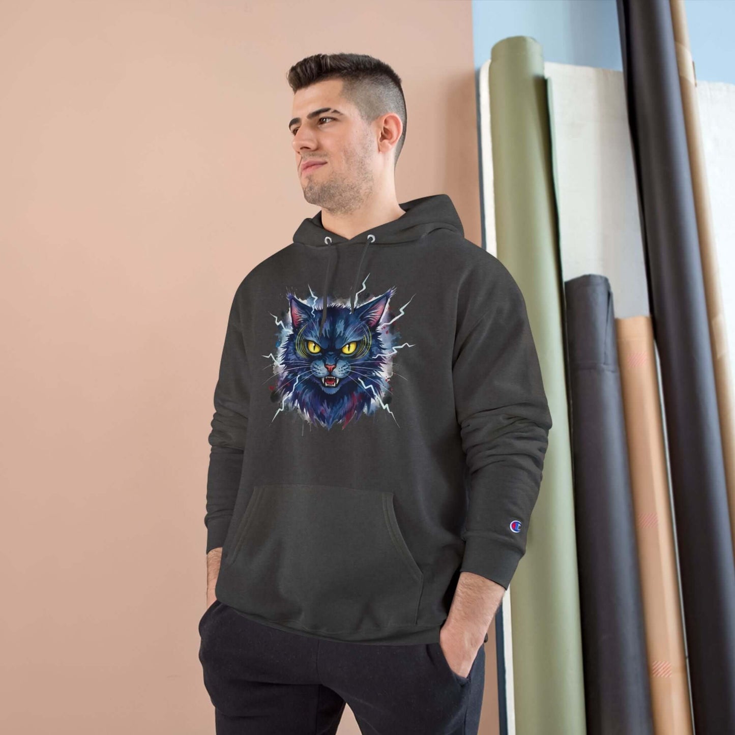 Mad Cat Men and Women Champion Hoodie style 4