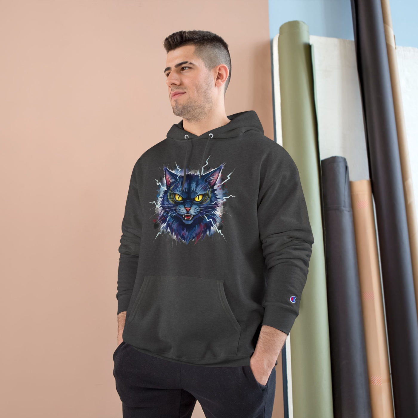 Mad Cat style 4 Men and Women Champion Hoodie