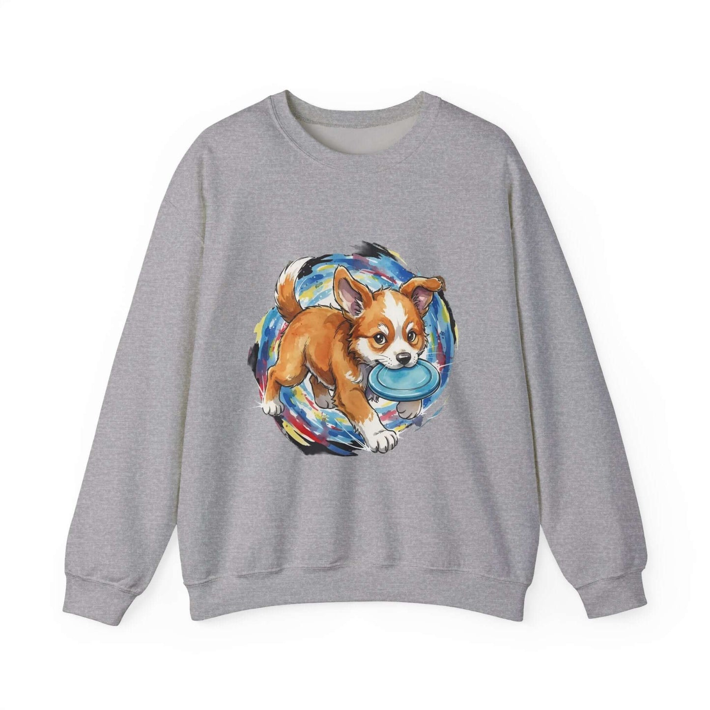 Watercolor Dog painting Unisex Crewneck Sweatshirt style 4