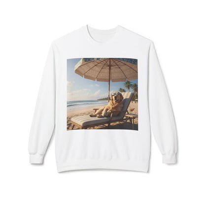 Beach Vibes Dog Graphic Unisex Crewneck Sweatshirt