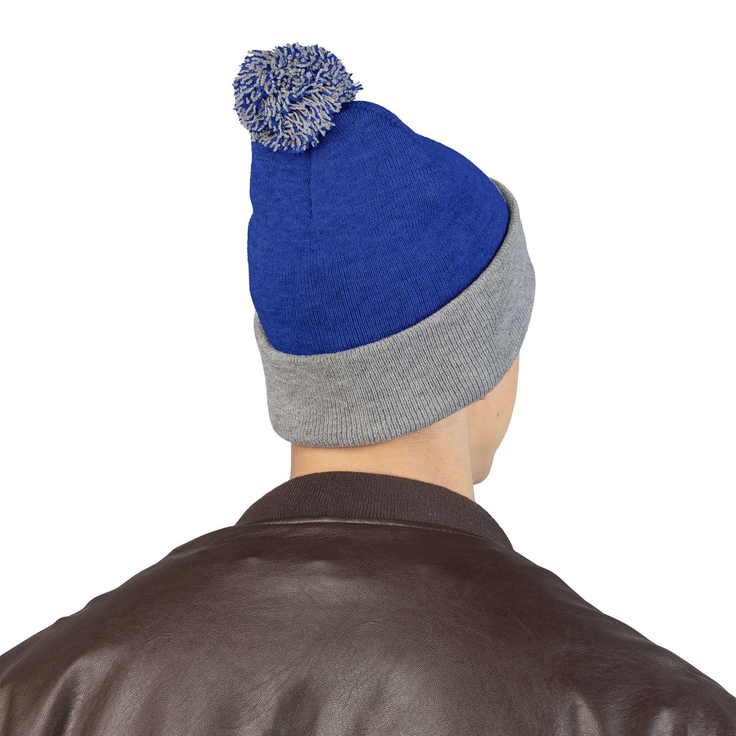 Embroidered Dog Mom Pom-Pom Knit Cap