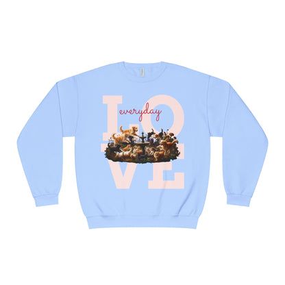 Love Everyday Cats & Dogs Unisex NuBlend Crewneck Sweatshirt