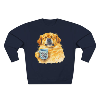 "Where is my coffee?" Dog Watercolor style 1 Unisex Crewneck Sweatshirt