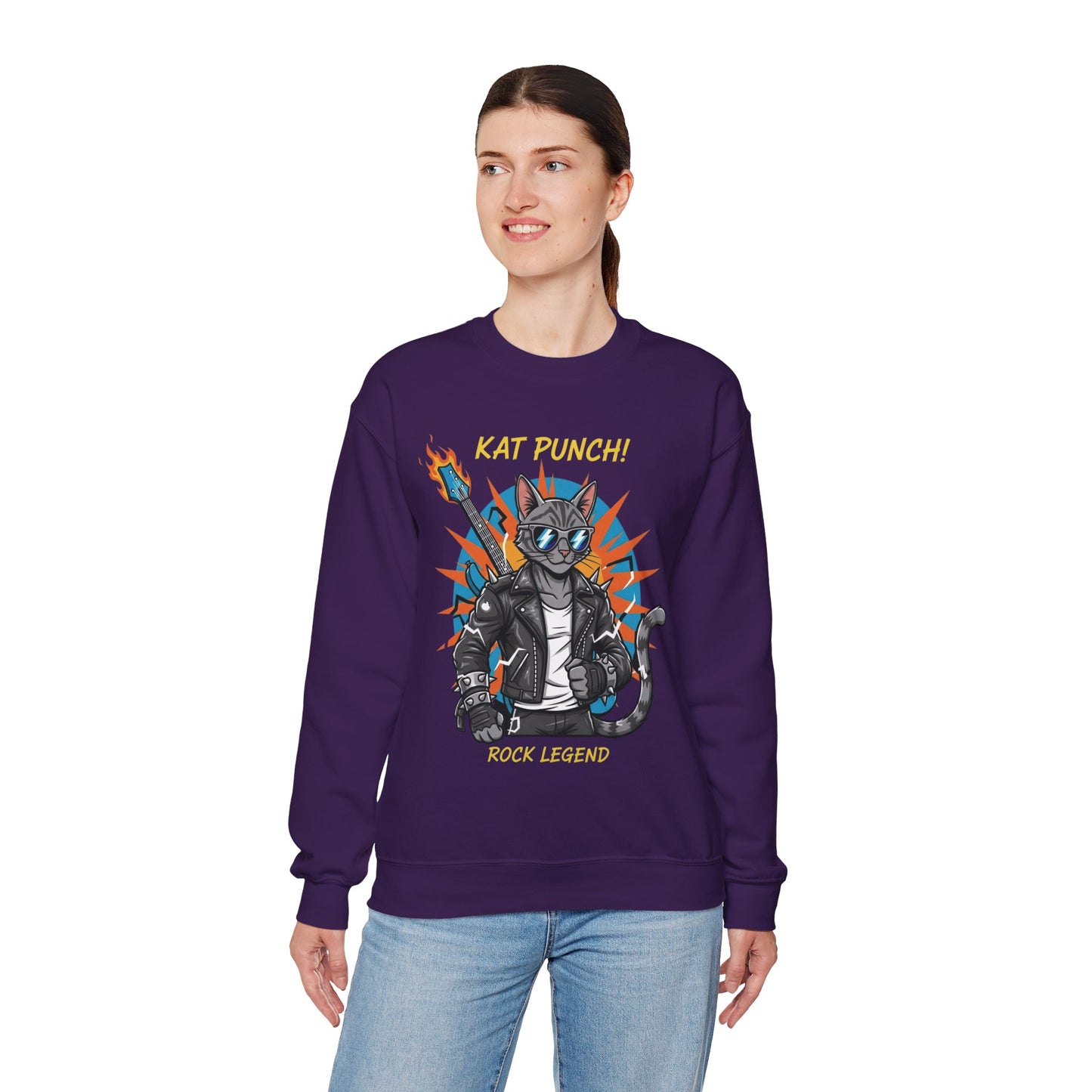 Cool Cat Unisex Heavy Blend Crewneck Sweatshirt style 1