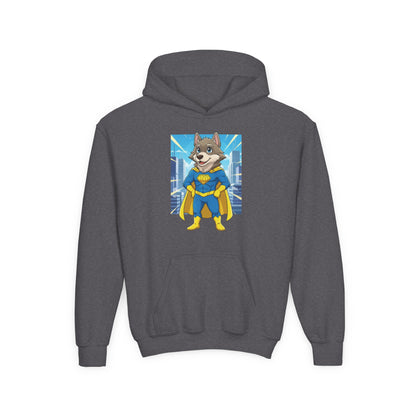 Dog cosplay Superman Funny Design Unisex Kids Hoodie style 1