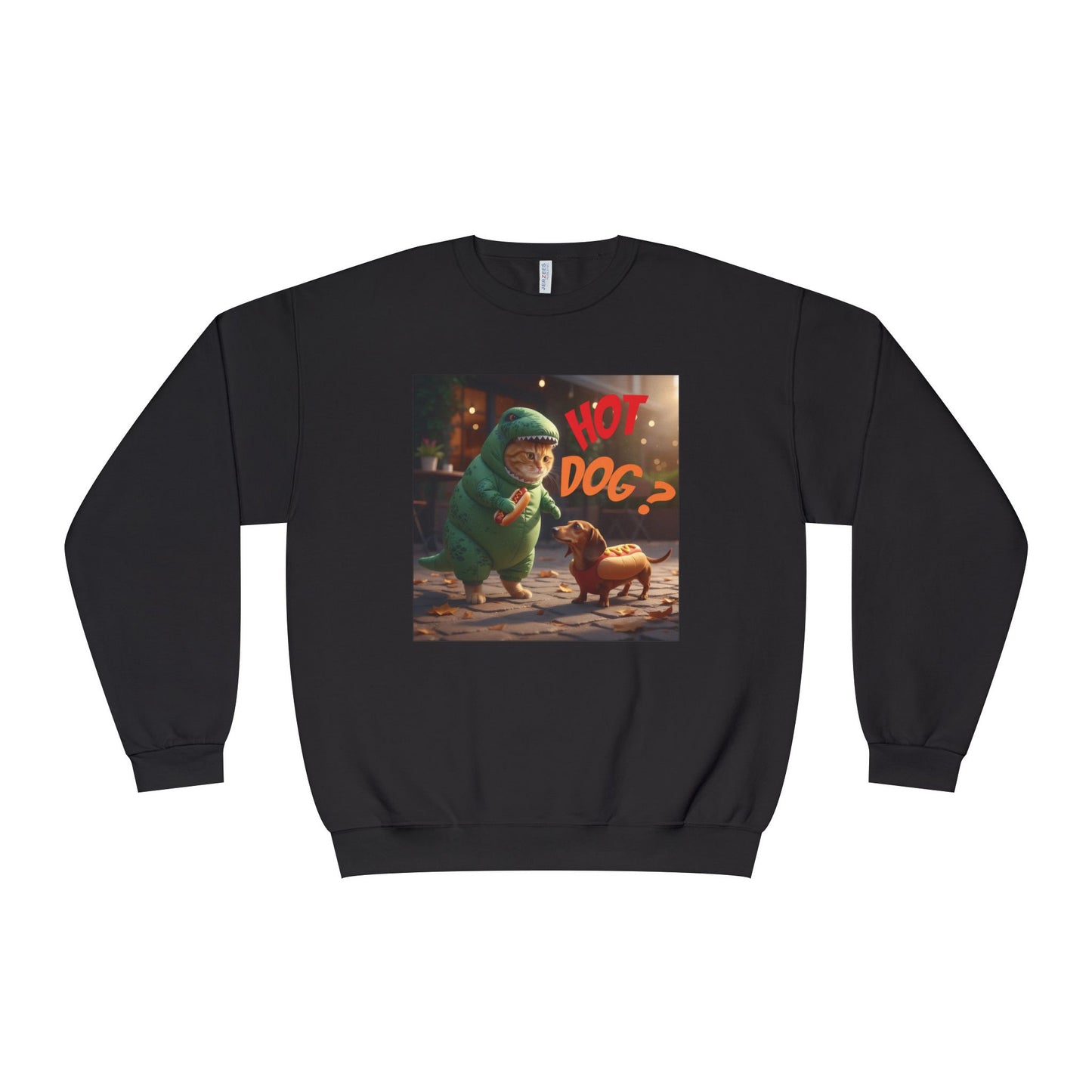 Tyrannosaurus Cat & Hot Dog Unisex NuBlend Sweatshirt