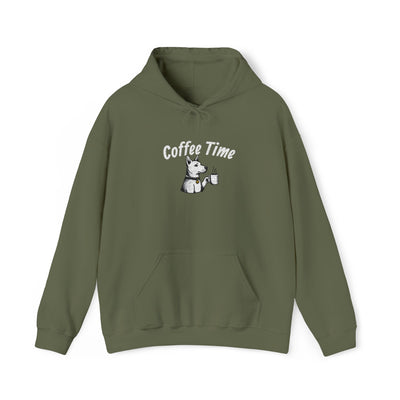 Coffee Time Dog Embroidered style 1 Unisex Pullover Hoodie