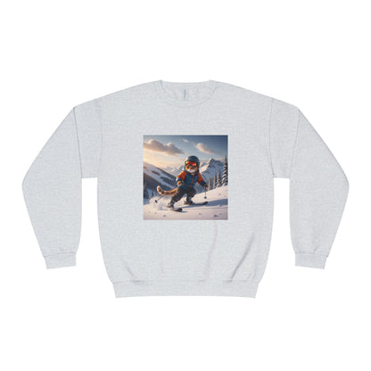 Skiing Cat Graphic Unisex NuBlend Crewneck Sweatshirt