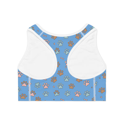 Dog Paw Print style 2 Sports Bra, Activewear for Dog Lovers, Workout Top, Fitness Apparel, Pet Lover Gift