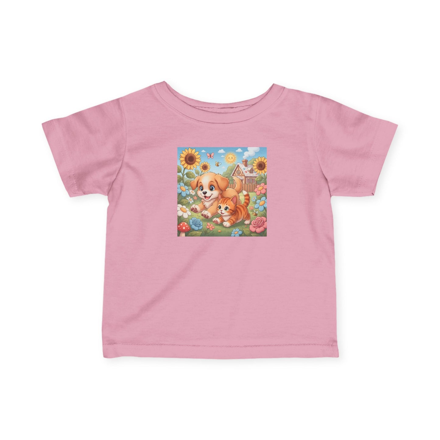 Puppy & Kitten Best Friends Infant Baby T-Shirt style 3