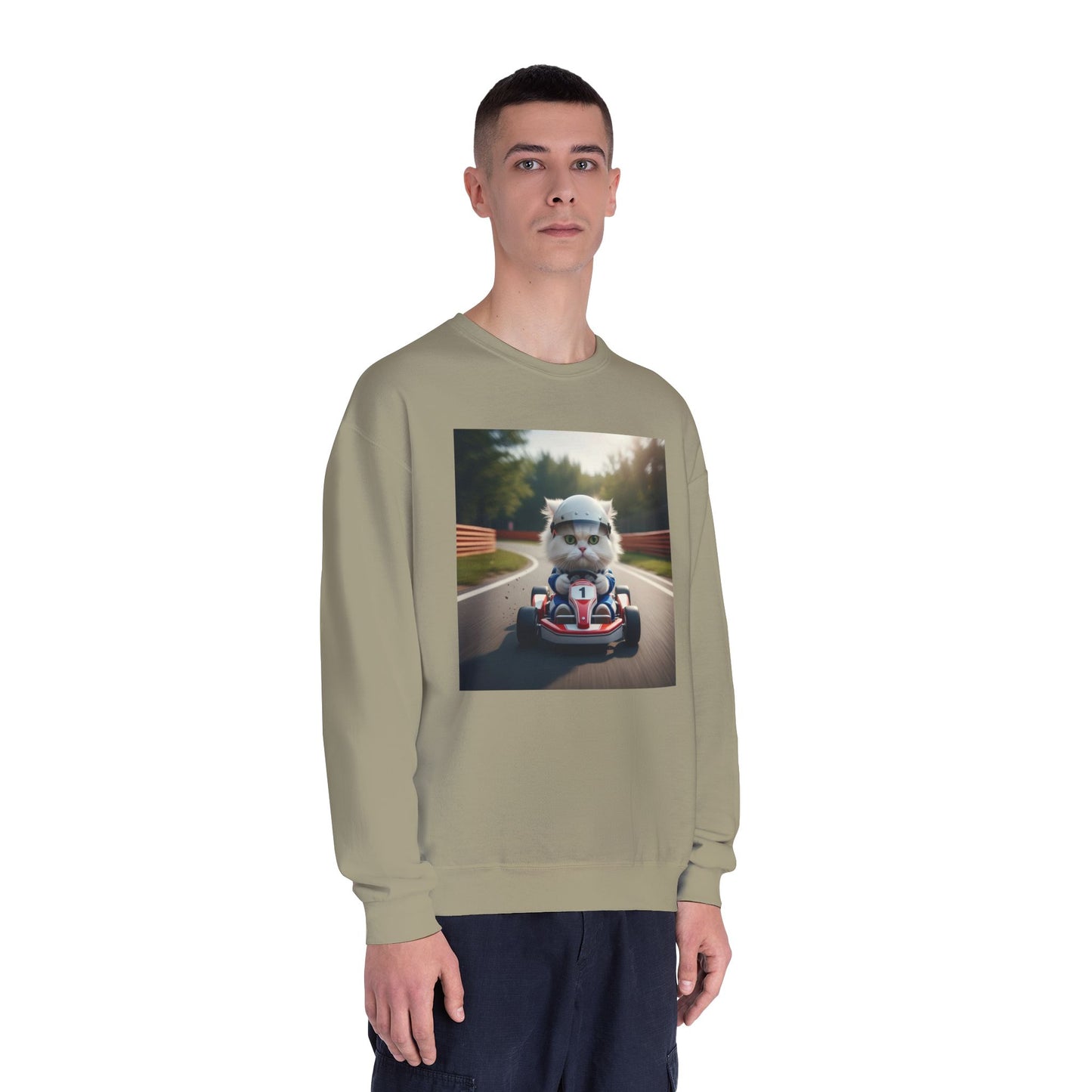 Go Kart Cat Unisex NuBlend Crewneck Sweatshirt style 1