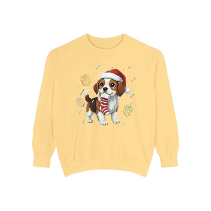 Puppy wait for Christmas presents Unisex Crewneck Sweatshirt style 6