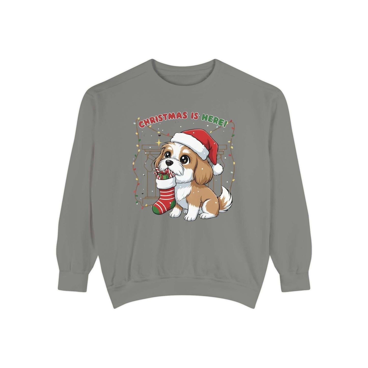 Puppy wait for Christmas presents Unisex Crewneck Sweatshirt style 5