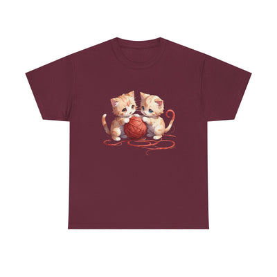 Playful Cats Ball of Yarn Unisex Tee - Cute Cat T-Shirt for Pet Lovers, Cat Owners, Sports Enthusiasts, Gifts for Animal Lovers, Casual Everyday Wear