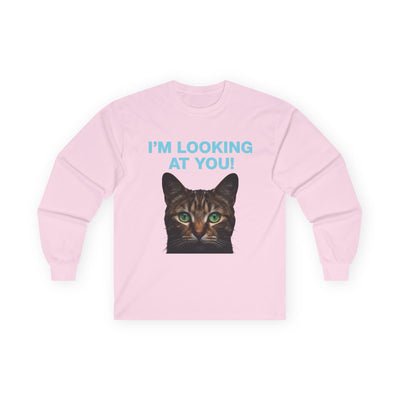 Cat Lover's Long Sleeve Tee - "I'M LOOKING AT YOU!"