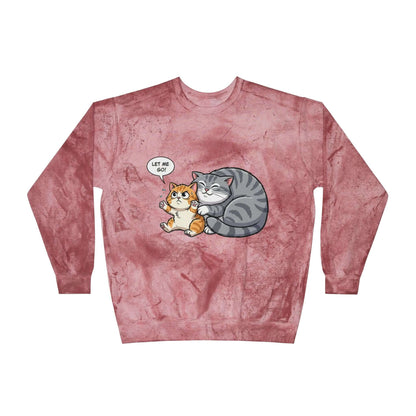 Let Me Go Cat Cozy Crewneck Sweatshirt Tie-Dye style 4