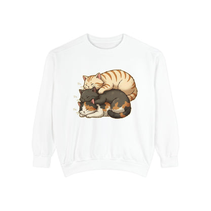 3 Cute Sleeping Cats Cozy Graphic Unisex Crewneck Sweatshirt style 4