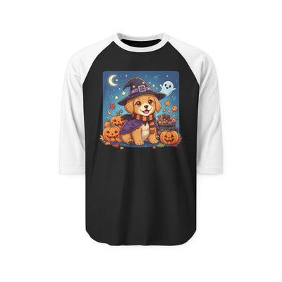 Halloween cute puppy anime style 6 Raglan Shirt, Cute Pet Shirt, Fall Apparel, Unisex Halloween Outfit, Gift for Dog Lovers, Spooky Season Tee