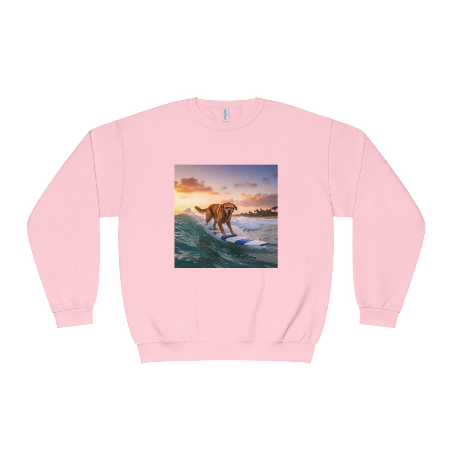 Surfing Dog Graphic Unisex NuBlend Crewneck Sweatshirt style 1