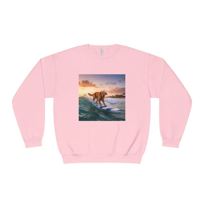 Surfing Dog Graphic Unisex NuBlend Crewneck Sweatshirt style 1