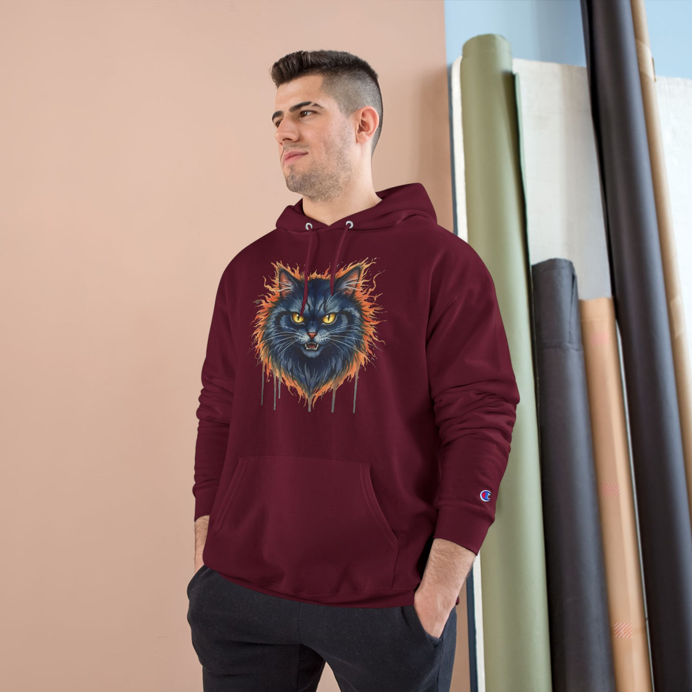 Mad Cat style 2 Men and Women Champion Hoodie