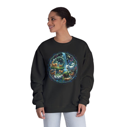 Cats & Dogs Happy Garden Unisex NuBlend Crewneck Sweatshirt style2