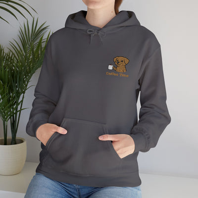 Coffee Time Dog Embroidered style 2 Unisex Pullover Hoodie