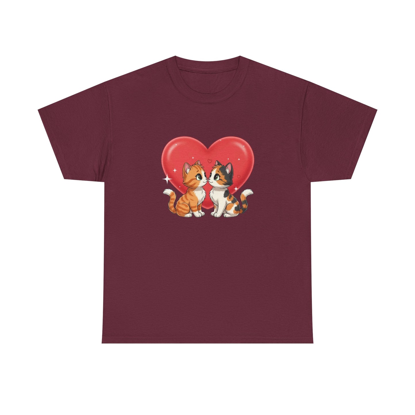 Cats in Love Unisex Tee - Cute Cat T-Shirt for Pet Lovers, Cat Owners, Sports Enthusiasts, Gifts for Animal Lovers, Casual Everyday Wear