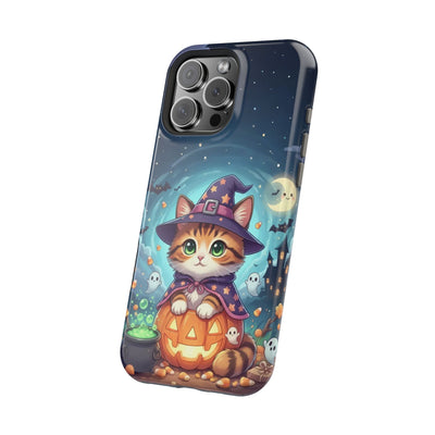 Halloween cute kitten anime style 2 Magnetic Phone Case, Cat Lover Gift, Impact-Resistant iPhone Case, Funny Pet Accessory, Unique Animal Design