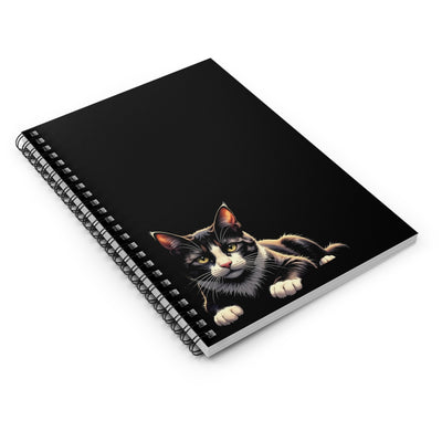 Black Cat Spiral Notebook (Black) - Cute Cat Design, Pet Lover Journal, School Supplies, Gift for Cat Owners, Cute Stationery