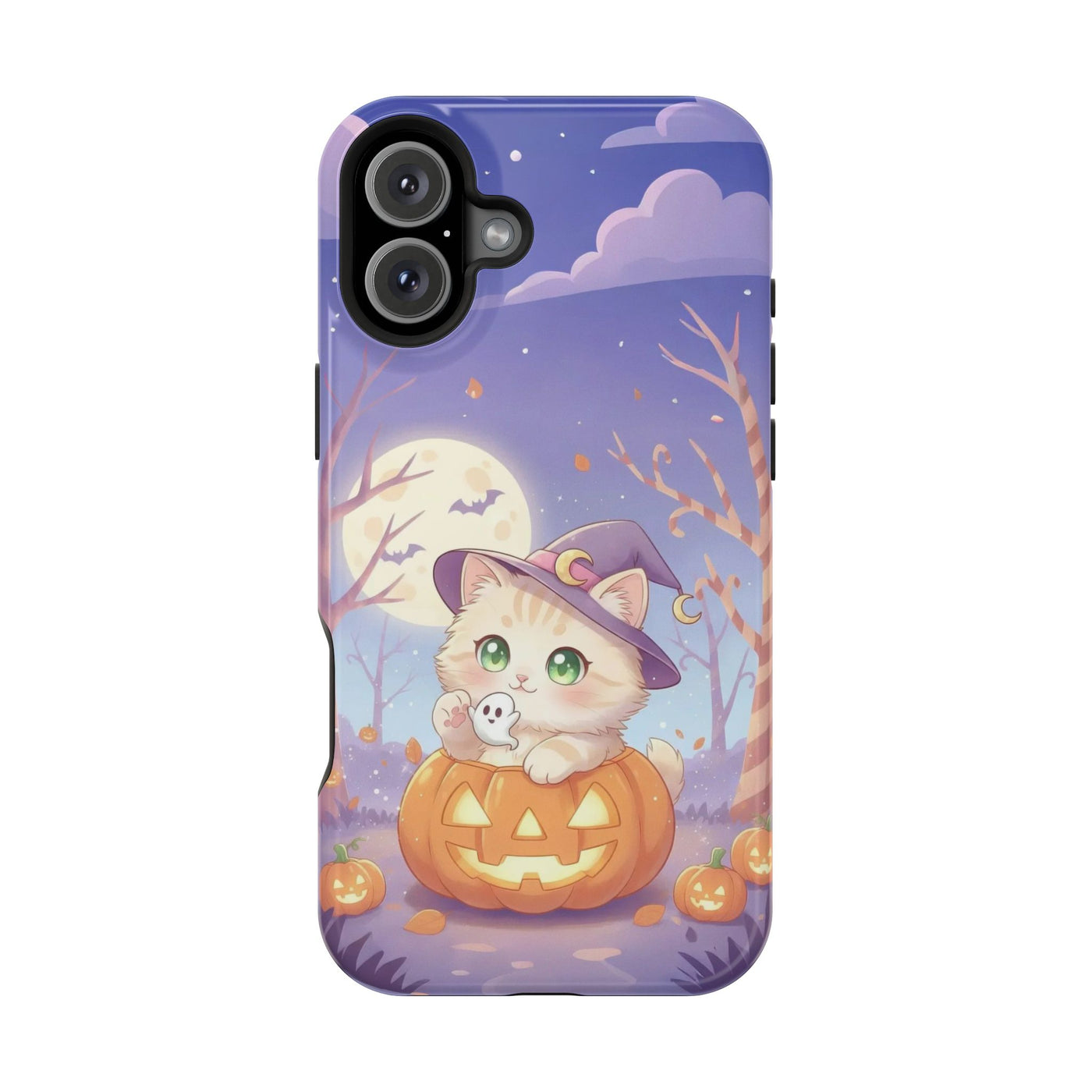 Halloween cute kitten anime style 1 Magnetic Phone Case, Cat Lover Gift, Impact-Resistant iPhone Case, Funny Pet Accessory, Unique Animal Design