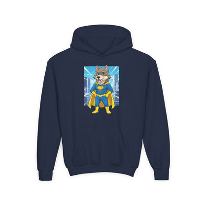 Dog cosplay Superman Funny Design Unisex Kids Hoodie style 1