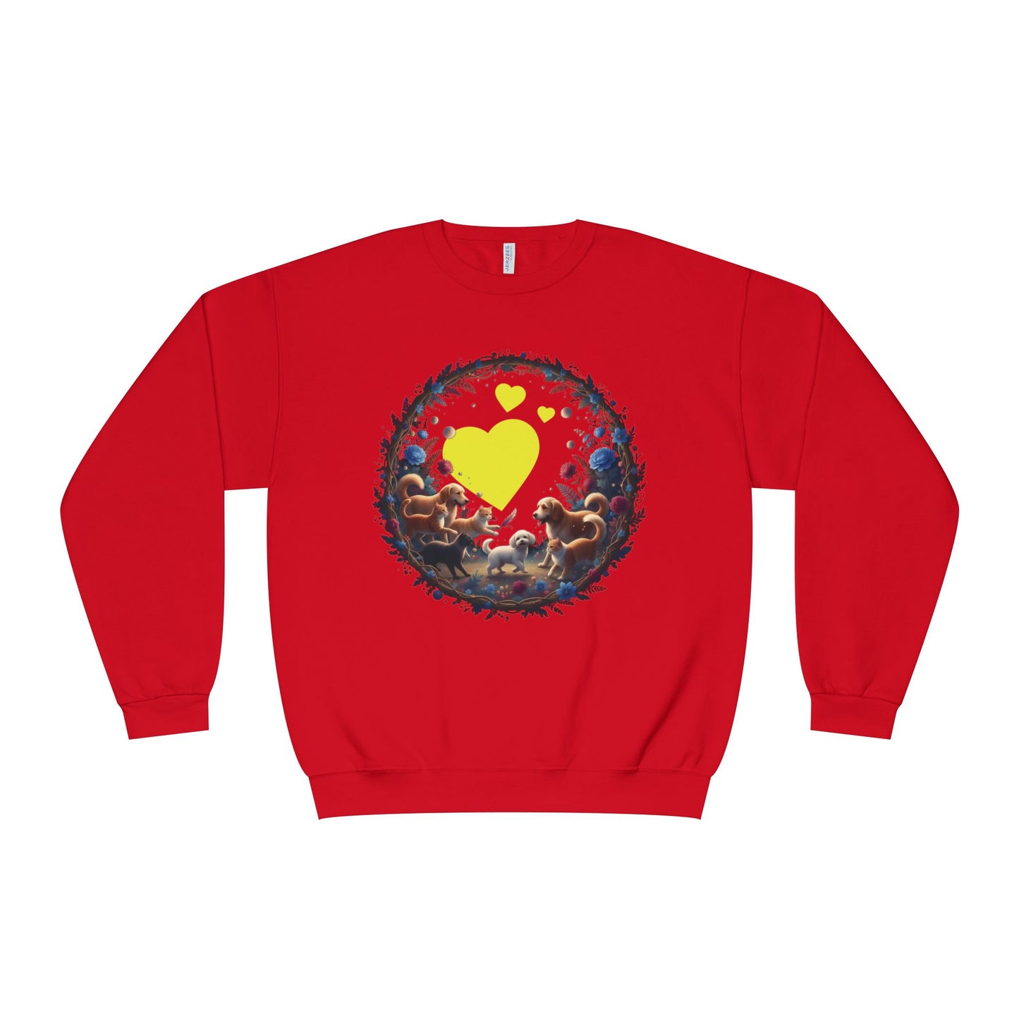 Cats & Dogs Full of Love Unisex NuBlend Crewneck Sweatshirt